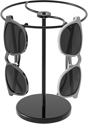 Miniatura 8 de Sunglasses Holder Stand 360 Rotating, Eyeglasses Display Rack,Eyewear room Tabletop Glasses Storage Organizer (Acrylic, Round)