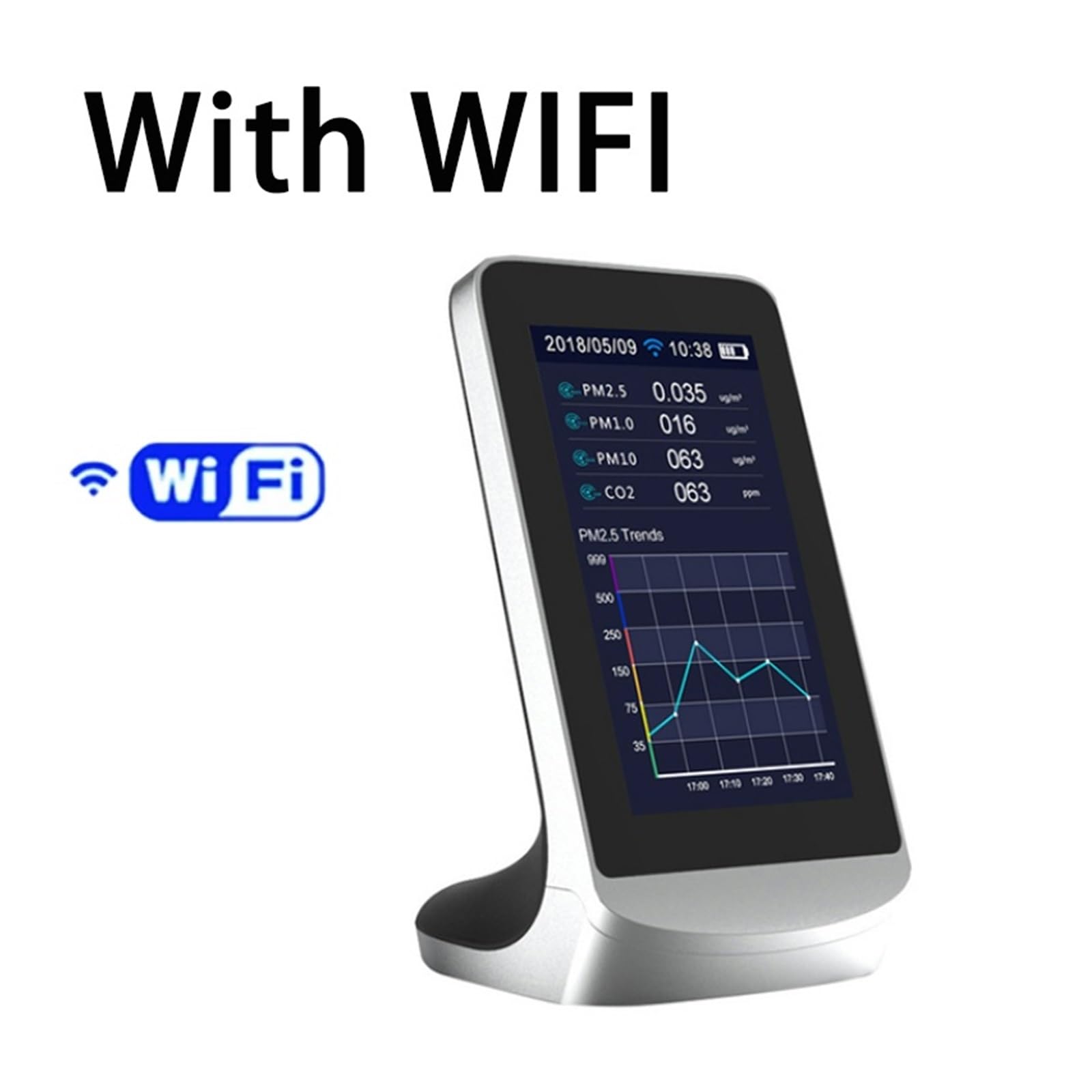 CO2 kryty wielofunkcyjny detektor powietrza TVOC Monitor jakości gazu co2 miernik dwutlenku węgla USB analizator miernik do domu, hotelu(WITH WIFI)