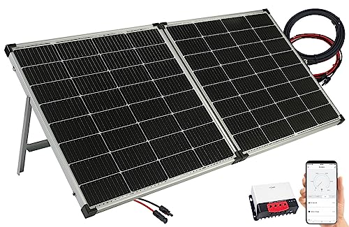 revolt Solar Inselanlagen: Solarstrom-Set: MPPT-Laderegler mit 240-Watt-Solarmodul, bis 20 A, App (Flexibles Solarmodul Balkon, ultraleichte Balkon)