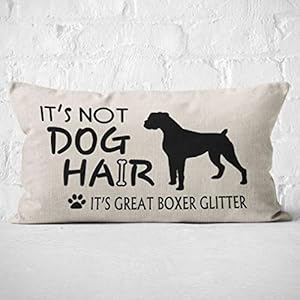 Its-Not-Dog-Hair-Its-Great-Boxer-Glitter-Throw-Pillow-Case-Dog-Lover-Gifts-Boxer-Mom-Gifts-Funny-Boxer-Decor-Boxer-Lover-Gifts-20-x-12-Inch-Boxer-Art-Linen-Cushion-Cover-for-Sofa-Couch-Bed Dog Lover Gifts