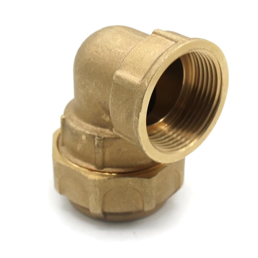 Suinga Codo Hembra Laton 50mm x 1 1/2'' para Tuberia Polietileno | Pack 4 Codos Rosca Hembra | Accesorio de Fontaneria Roscado | Certificado Aenor | Conexion Rosca Hembra