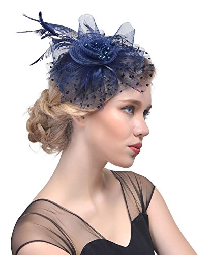 Flower Fascinator Headband Flower Hair Clips for Cocktail Tea Party Wedding