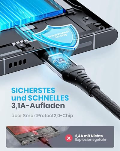 INIU USB-C-Kabel 3er Set mit 2m, 2m und 0,5m