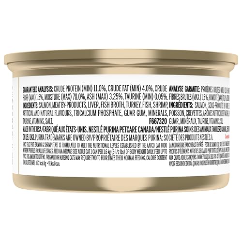 Fancy Feast Wet Cat Food, Pate Salmon & Shrimp Feast - 85 g Can (24 Pack) - Image 3