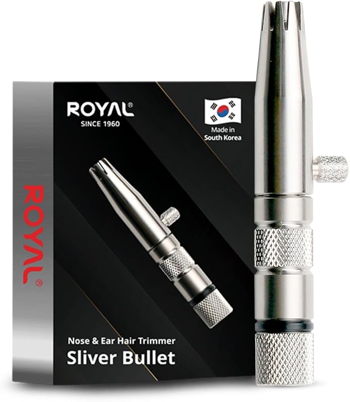 Aparador manual de pelos do nariz e orelhas ROYAL ET-3, aço inoxidável, sem bateria, fabricação coreana