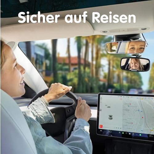 Onco Clip-On Autospiegel Baby Rücksitz - 100% Bruch- und Rüttelsicherer Baby Autospiegel für Nach Vorne Gerichtete Kindersitze, Spiegel Auto Baby Rückbank, Rückspiegel Auto, Auto Spiegel für Baby