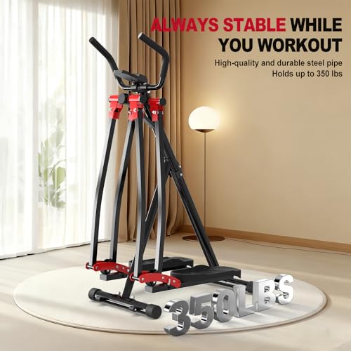 HOTWAVE Space Walker Exercise Machine - Air Walker Elliptical Trainer for Home Use, with Foldable Design for an Aerobic Stepper and Cross Trainer Glider Exercise Machine for Men and Women (Black)