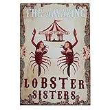 Circus Poster Carnival Freak Show Art Print Freakshow Lobster Sisters Picture