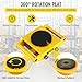 BestEquip Machinery Mover 13200LB Capacity Machinery Skate 4 Wheels Dolly Skate Roller with 360 Degree Rotation Cap (13200LB Capacity)