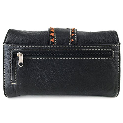 Zelris Buckle Abstract Butterfly Artwork Women Crossbody Wrist Trifold Wallet2