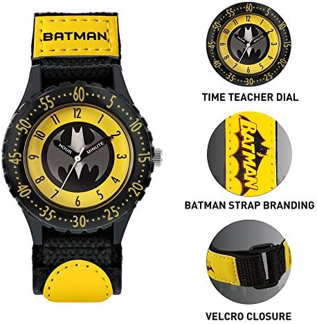BATMAN Boy's Analogue Analog Quartz Watch with Canvas Strap BAT5244ARG