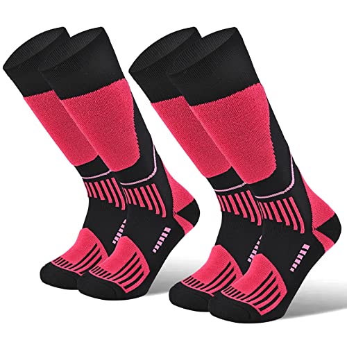 COOPLUS 2 Pairs Ski Socks for Men Women, Compression Knee High Sock for Skiing Snowboarding Hiking Outdoor Sport Cold Weather COOPLUS 2 Pairs Ski Socks for Men Women, Compression Knee High Sock for Skiing Snowboarding Hiking Outdoor Sport Cold Weather