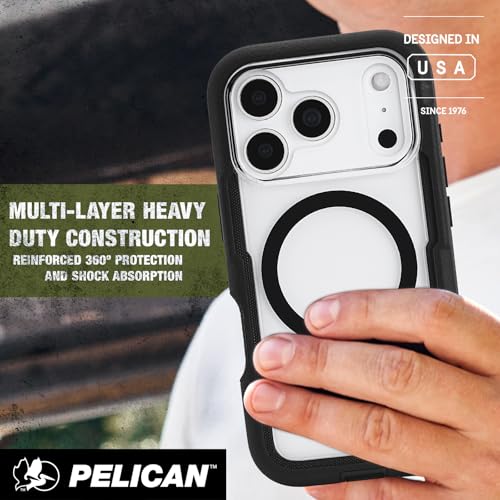 Pelican Voyager iPhone 17 Pro Case - Rugged MagSafe Phone Case -Black/Clear - image 7