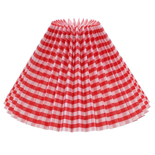 Pantalla plisada para lámpara de mesa decorativa roja Zerodeko gruesa