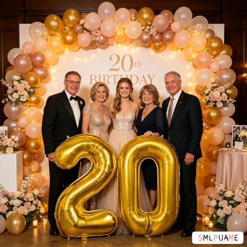 Image of 40 inch Number Balloon 0-9 Gold Large Number 0 Balloons,Digital Balloons for Birthday Party Celebration Decorations Supplies, Helium Foil Number Balloons for Wedding Anniversary
