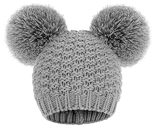 Livingston Winter Knit Hat with Double Pom Pom,...
