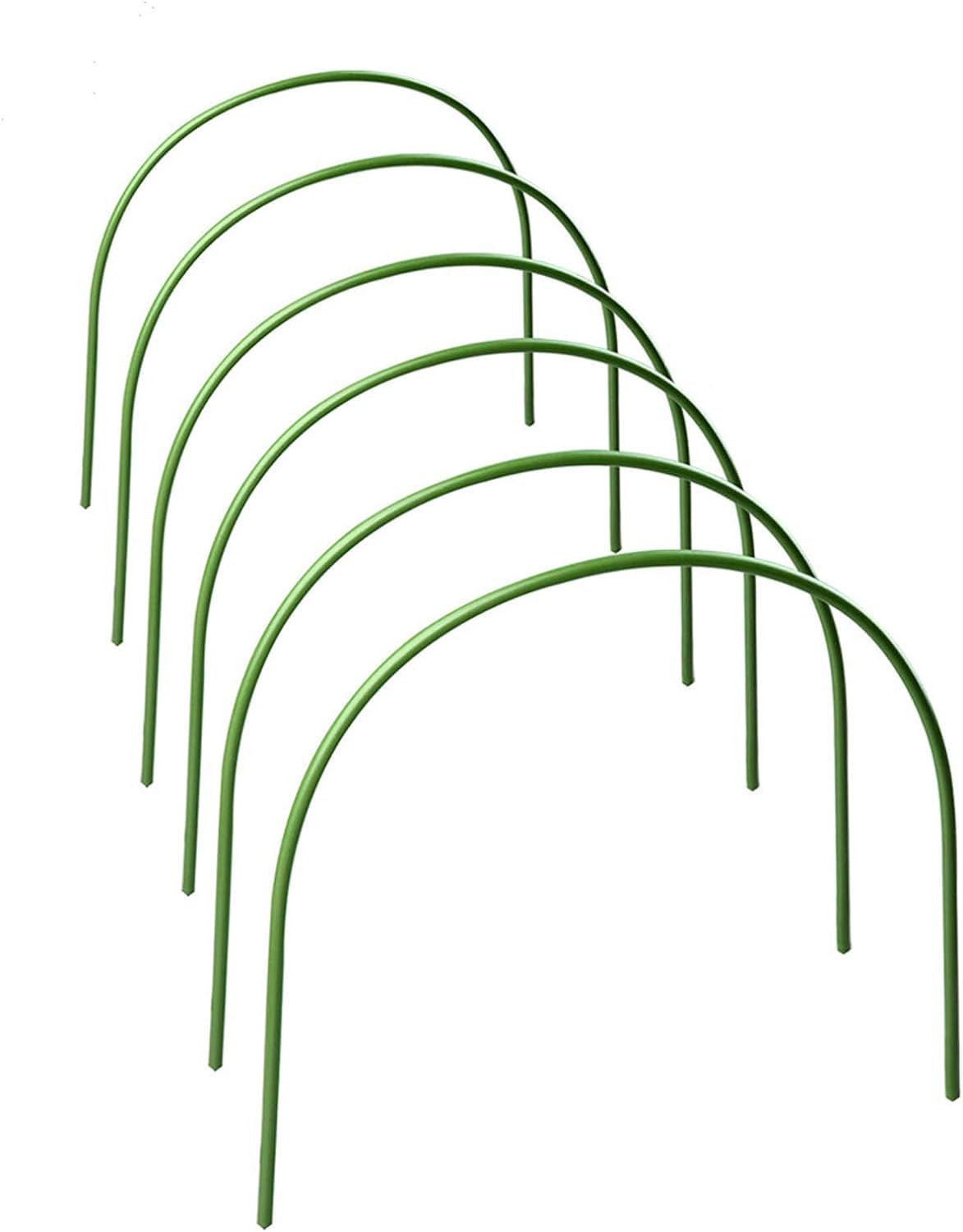10 Pack Greenhouse Hoops, 4ft Long Steel with Plastic Coated Hoops, Rust-Free Grow Tunnel, Support Hoops for Garden Fabric