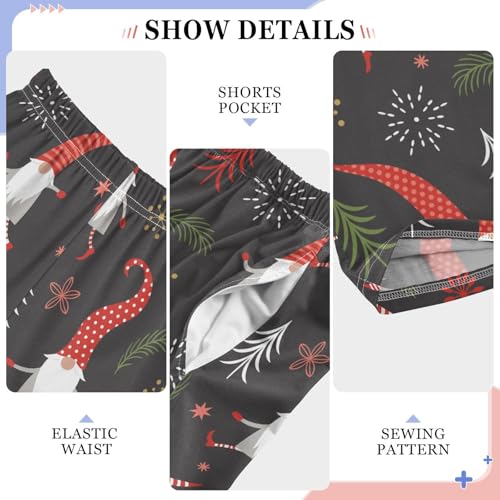 Boys' Pants Cute Christmas Gnome Red Hat Long Bottoms Jogger Pants Elastic Waist Trousers with Pockets S-XL4