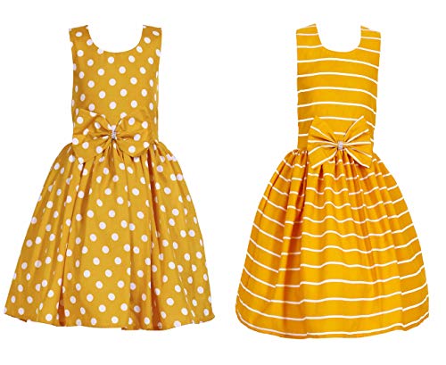 Image of Casual Frock for Baby Girls,Blue Printed and Olive Printed,Pack of 2