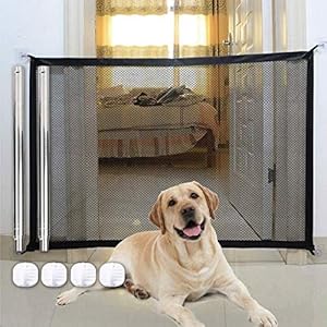 Hundebarrieren,Hunde Türschutzgitter,Faltbar Hundeschutzgitter, Absperrgitter für Haustier Hunde Katzen, Türschutzgitter Hunde, Magic Gate Faltbar, Hundeschutzgitter Absperrgitter