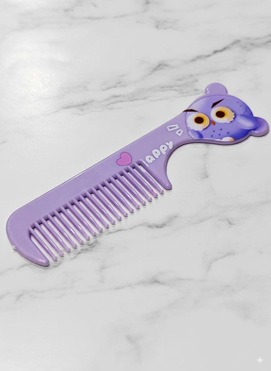 Rachna Soft Ball Tip Bristles Baby Hair Comb Set for Detangling Grooming Healthy Scalp - 7105 - Set of 2 | Colour/Print May Vary 2