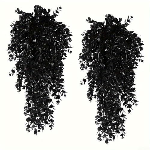 Pianta decorativa di eucalipto nero da appendere per Halloween, ottima scelta per porte d'ingresso e salotti