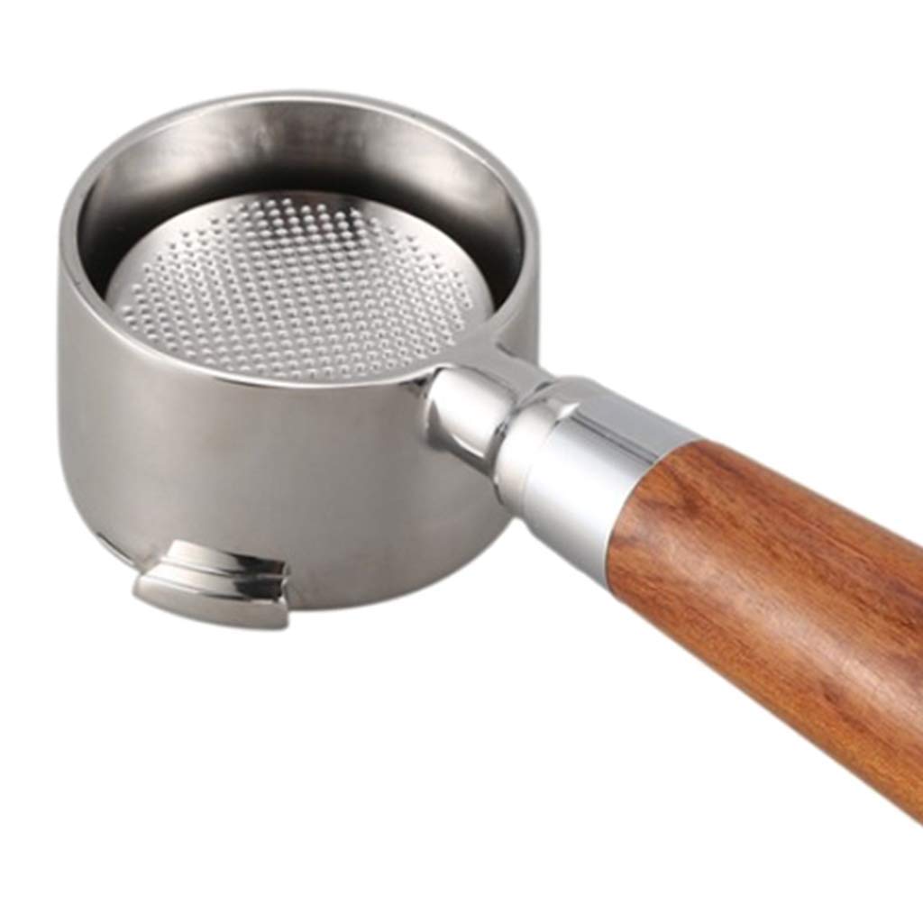 Bodenloser Siebträger Kaffee Filterkorb für 51mm Kaffeemaschine Kaffeezubehör (Braun)