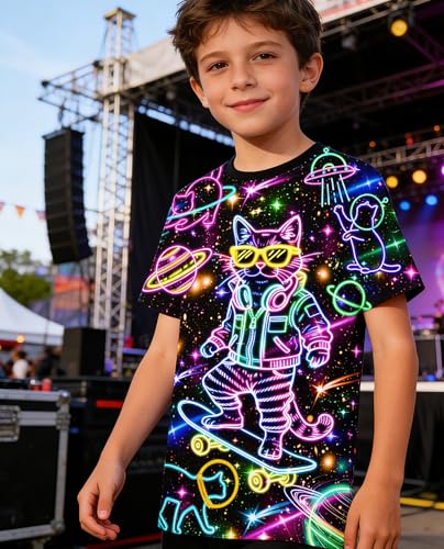 Image of uideazone Tshirts for Boys Kids Short Sleeve T-Shirt 3D Graphic Tee Shirts Tops Clothes 4-16 Years