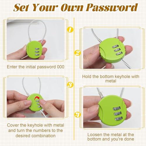 Image of 3 Digit Travel Luggage Combination Lock, Gym Padlock Mini Combination Waterproof Resettable Bag Luggage Gate Padlock Outdoor for School Locker Backpack Travel Toolbox Storage (Silver - Combo)