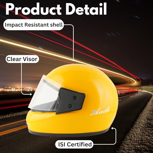 Image of Sage Square Audi Full Face Clear Visor Helmet | ISI Certified | High Standard Safety | Extra Comfort & Stylish