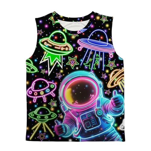 Boys Tank Tops Tie Dye Shirt Kids Sleeveless T Shirts Childrens Neon Tees for 5-14 Years Girls