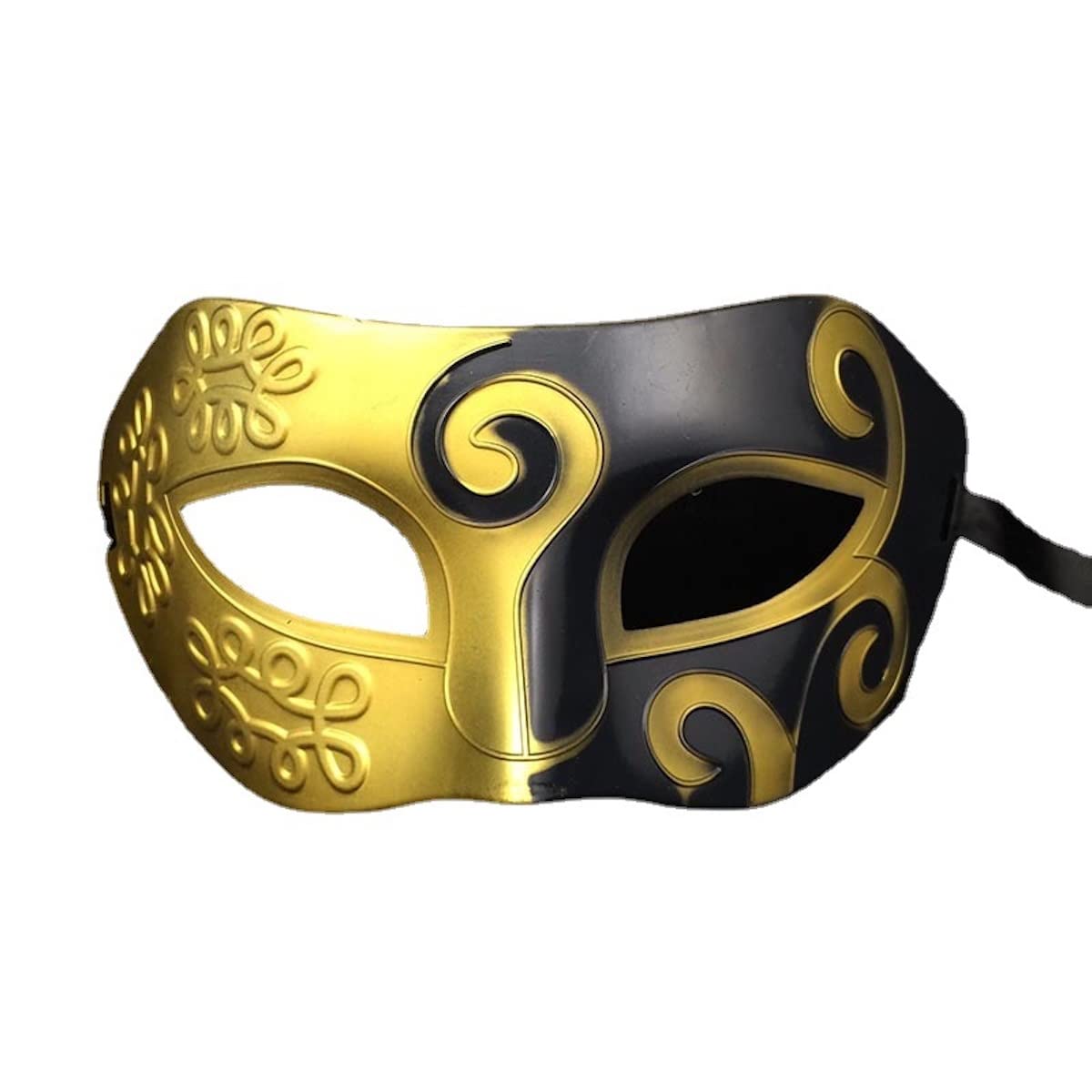 Halloween Cosplay Mask Prince Baron Ball Cosplay Mask Antique Greek Roman Gladiator Carved Flat Head Male Cosplay Mask Horror Headgear for Halloween Carnival Costume Party Props