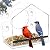 Jarkyfine Window Bird Feeder with 4 Extra Strong 2.36" Suction Cups - 4.4" Extra Deep Tray for Large Capacity, Clear Acrylic Bird Feeder for Outdoors, Removable Tray with Drain Holes, Gift for Parents