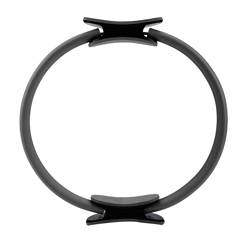 Pilates Ring, 12 Magic Circle w Dual Grip, Yoga Pilates Ring with Dual Grip for Thighs and Legs Fitness for Women, Pilates Circle Fitness Equipment Thigh Master (Black)