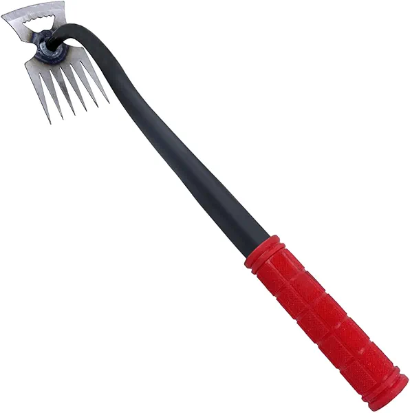 Lehood [2025 New Upgraded] 2 in 1 Weed Puller Tool with Long Handle, Heavy Duty Garden Weeder Tool for Vegetable Gardening Backyard Farm Planting & Weeding (Rubber Handle)