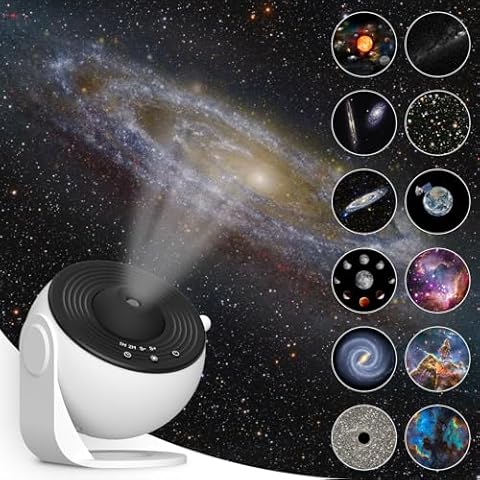 Yiliaw 13 in 1 Galaxy Projector, HD Star Projector Galaxy Light with Solar System Moon for Bedroom, 360° Rotating Nebula Projector for Kids Adults, Realistic Starry Sky Night Light for Room Decor Cover