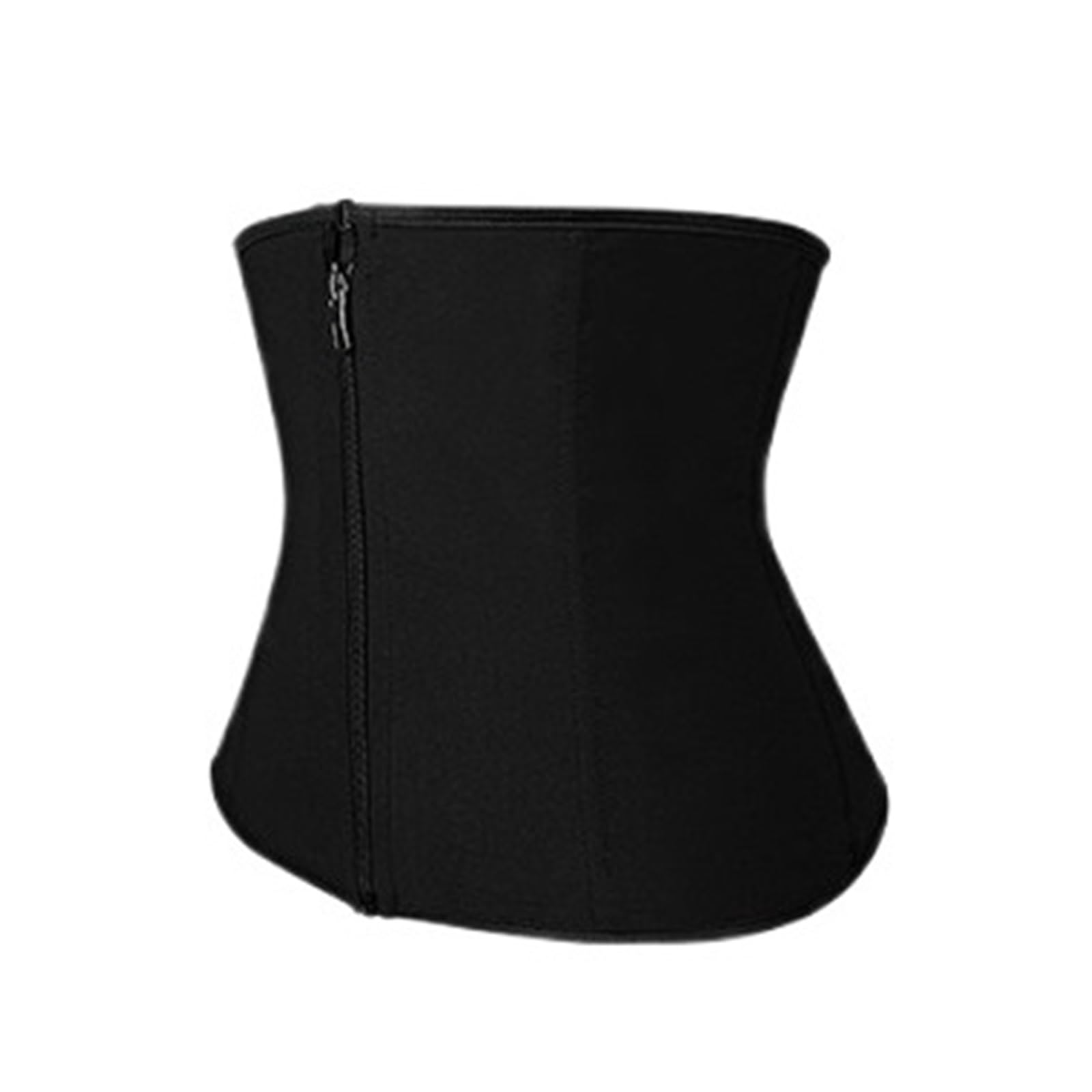 IOEUIWP Waist Trimmer For Women Slimming Tummy Control Sweat Band Body Shaper Fat Burning Corset Losing Weight Belt(L) Black