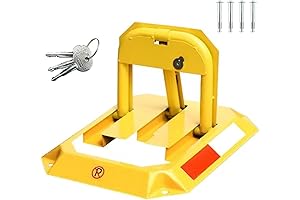 Maxsa Innovations ADA Compliant Parking Barrier with Rugged Yellow Finish