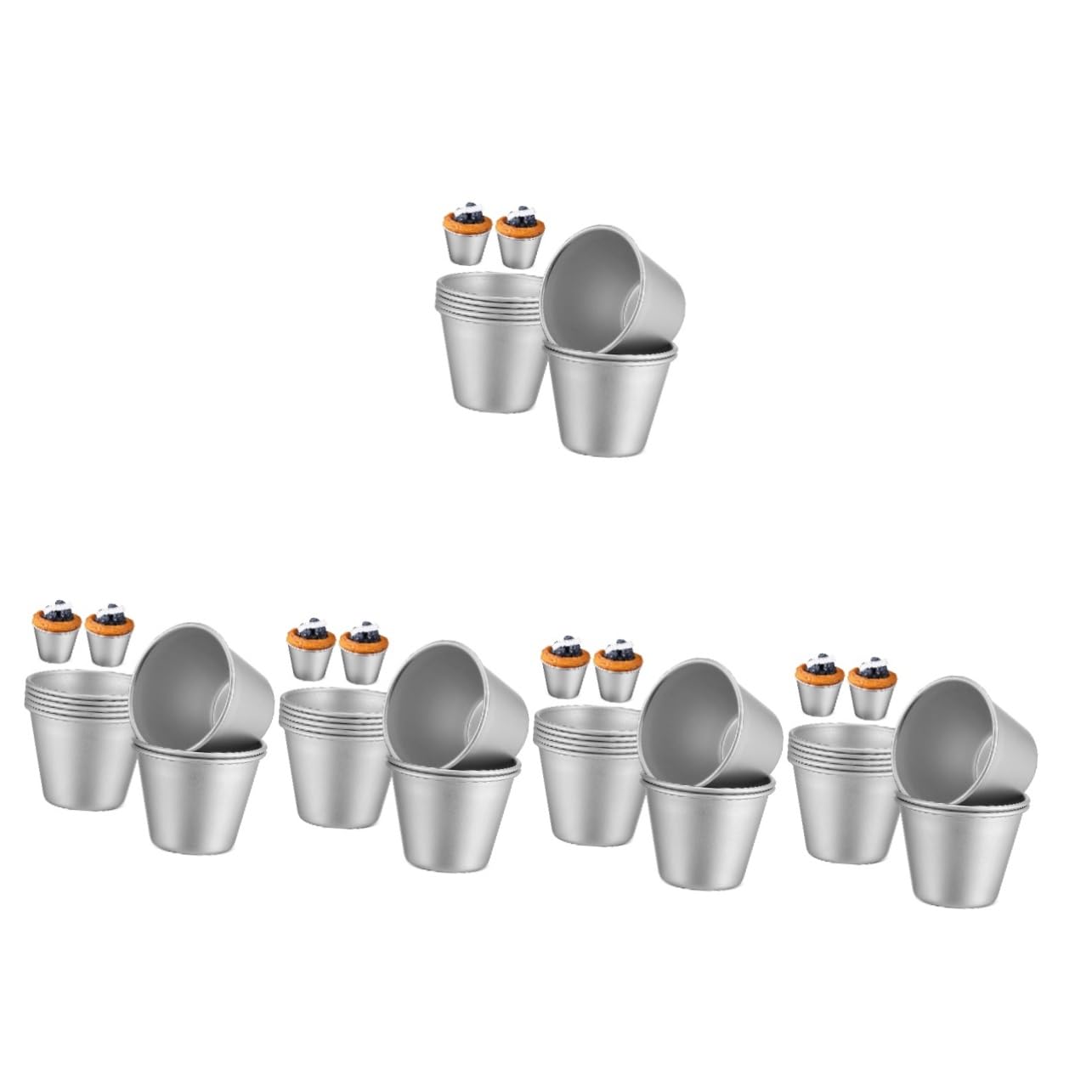 Alipis Lot De 5 Moules À Muffins Et En Métal Antiadhésifs Faciles À Nettoyer 8 Pièces X 5