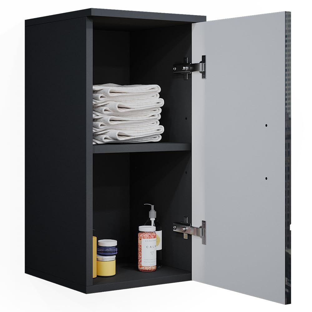 Vicco Armoire Murale Irma, Anthracite Haute Brillance, 30x59cm, adapté à la Fixation Murale et combinable avec d'autres Meubles Irma