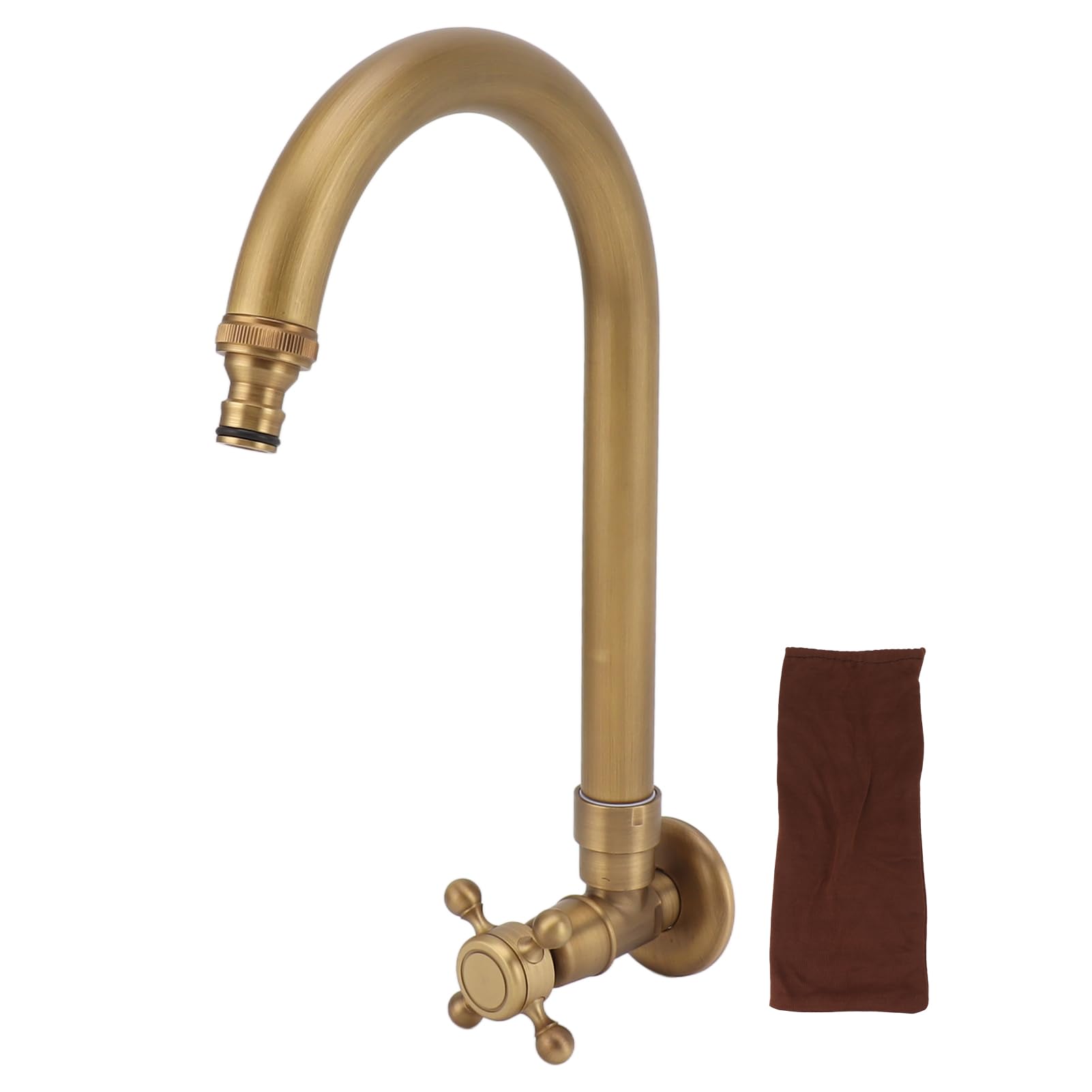 Grifo para Exterior de Jardín, Grifo de Agua Fría de Montaje en Pared Antiguo, Prevención de Grietas por Heladas, Grifo de Agua Fría Individual con Rotación de 360 ​​Grados para