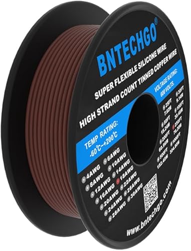 Vista 40 de BNTECHGO Carrete de alambre de silicona calibre 18 de 250 pies, color rosa, flexible, alambre de cobre estañado trenzado de 18 AWG Rosa
