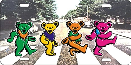 ATD Design LLC Novelty Front Plate Grateful Bears Abbey Road Decorative Vanity Aluminum Sign 12 x 6 inches