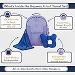 3pc Airplane Travel essentials Kids travel backpack, air tagholder for kids pillow and blanket | Toddler travel essential | Christmas gifts for kids travel essentials - Image 2