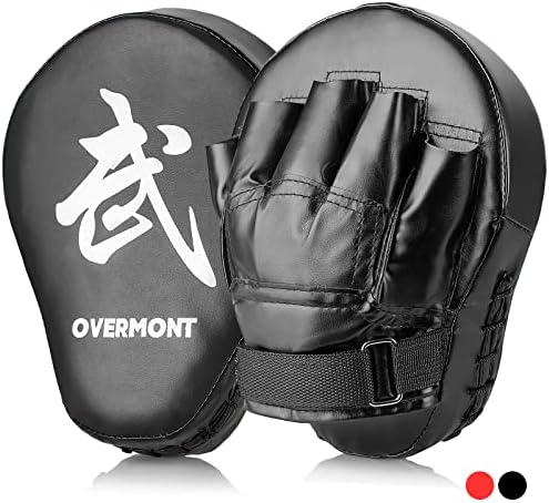 Overmont 2PCS Curved Punch Mitts Punching Mitts Boxing Pads Boxing Glove Target pad with foaming Materials for Karate Kickboxing Muaythai MMA Martial Art UFC Brazilian Jiu Jitsu Kick Boxing Practice