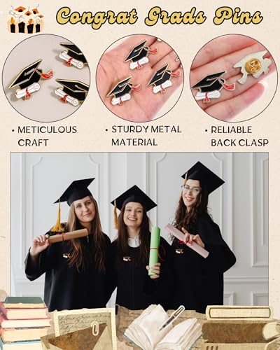 Image of Graduation Pins Bulk with Storage Bag for Class of 2026 Graduation Cap Diploma Enamel Pins for Backpack Hat Jackets Congrat Grads Gifts for Students Teachers Classmates 2026 Graduation Party Favors