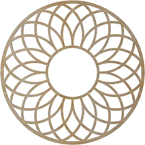 Image of Ekena Millwork 20 inchOD x 6 7 /8 inchID x 3 /8 inchT Cannes Wood Fretwork Pierced Ceiling Medallion, Hickory