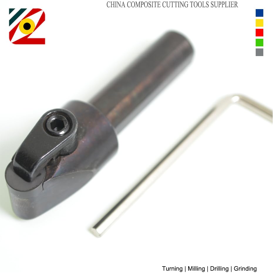 PCD PCBN CBN Round Inserts Tool Holder 12mmX70mm for RNGN120300(D12.7XT3.18mm or 1/2X1/8 inch) Lathe Turning Insert,Engine Cylinder Heads and Blocks Resurfacing Tool (M12E-MRDNN1203)