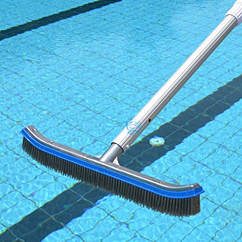 Spiryfi Telescopic Pool Cleaning Pole with Algae Brush - 15.74 Foot Aluminum Adjustable 2-Piece Set