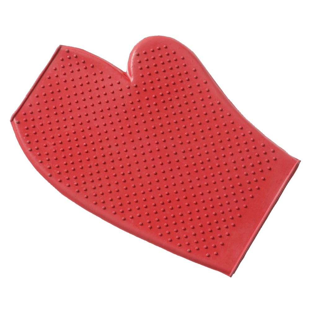 Tough 1 Rubber Grooming Gloves, Red